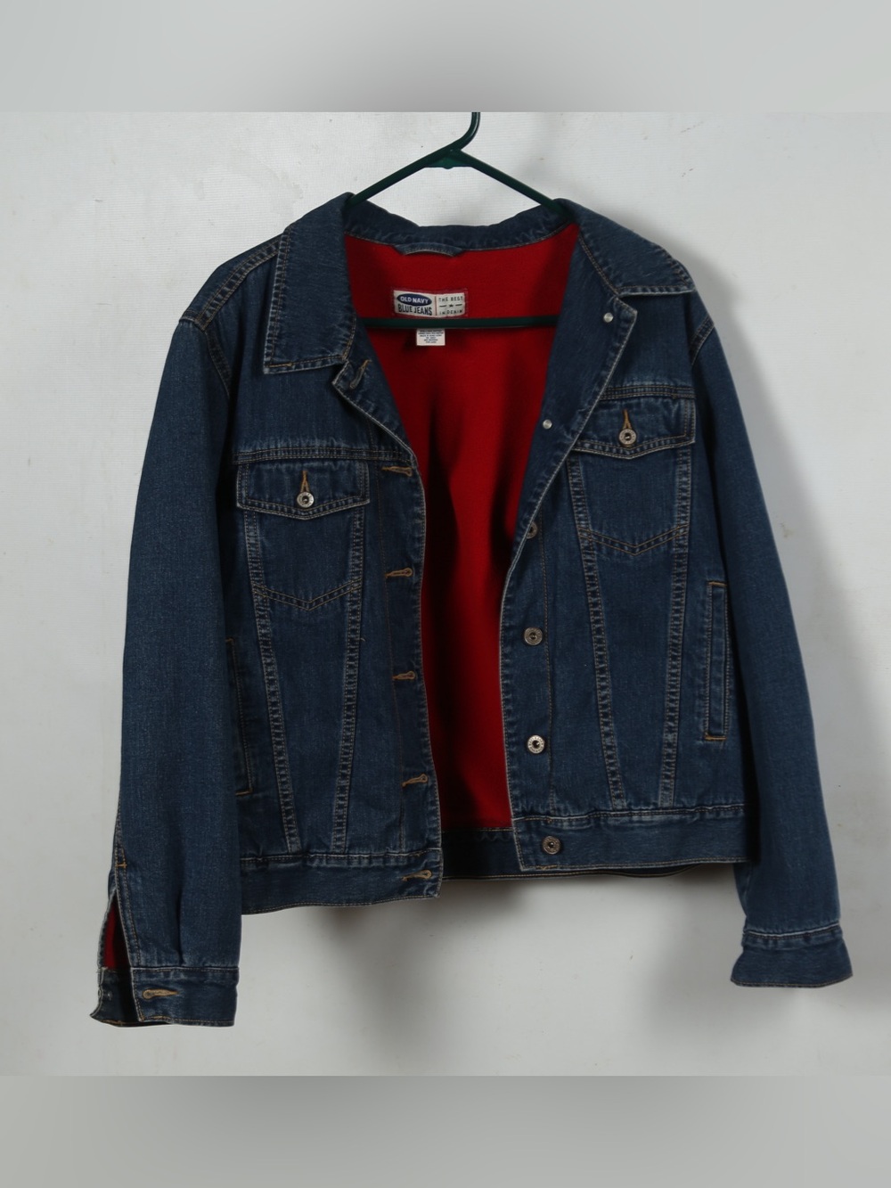 Old Navy Women’s Dark Blue Denim Jacket with Red Lining